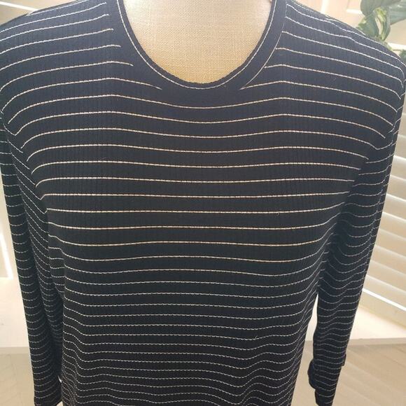 REFORMATION BLACK WHITE STRIPPED DRESS SIZE LARGE - Picture 6 of 6